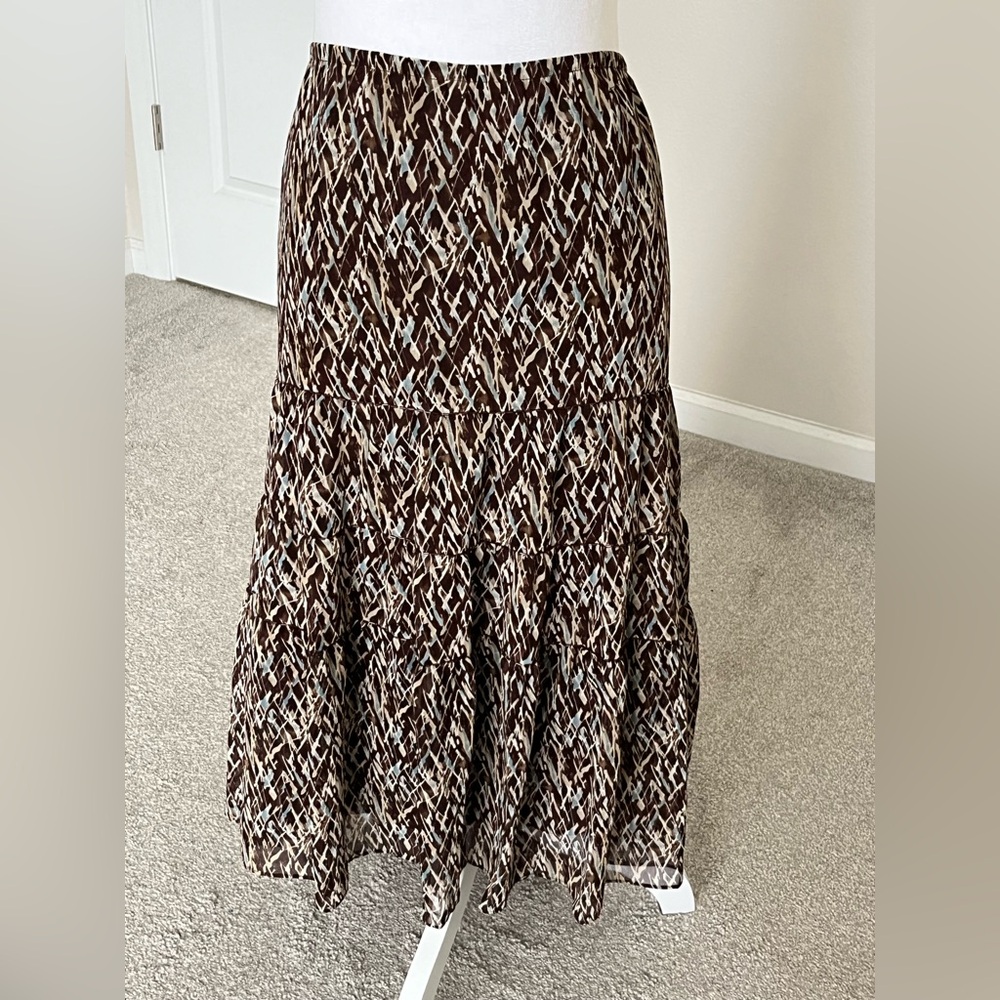 Lane Bryant Brown Printed Tiered Skirt Size 22/24 - Picture 8 of 8